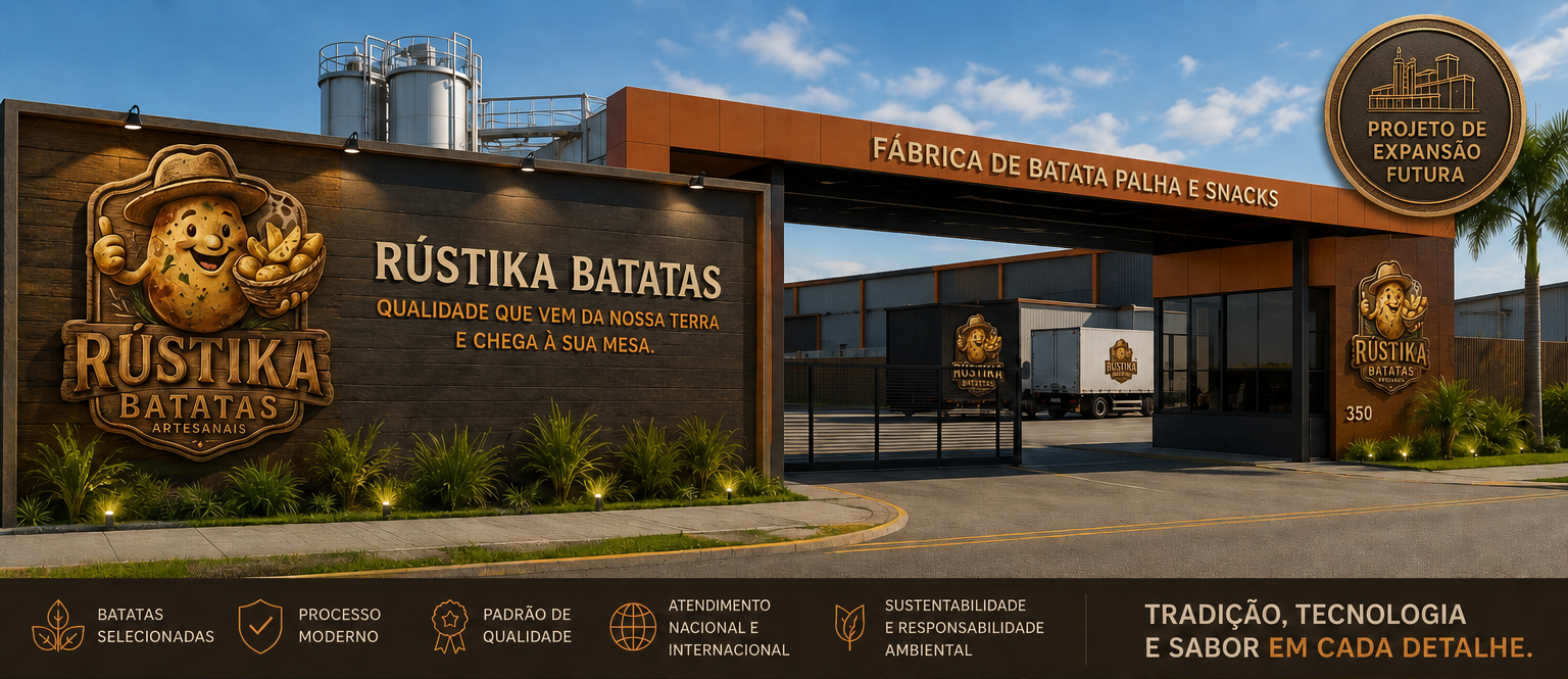 Fábrica Rustika Batatas, indústria de batata palha e snacks