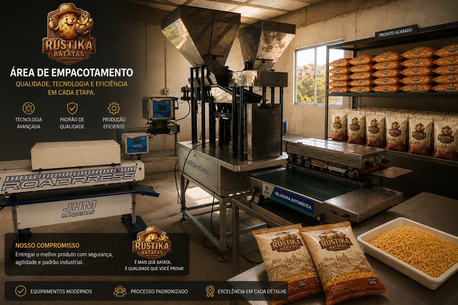 Área de embalagem dos produtos Rustika
